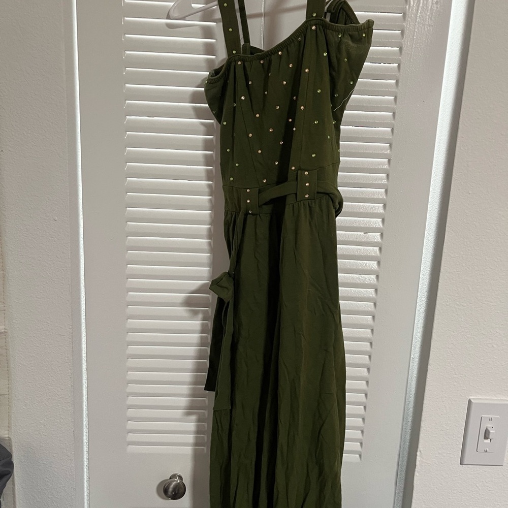 Kelle pantsuit dance costume with rhinestones